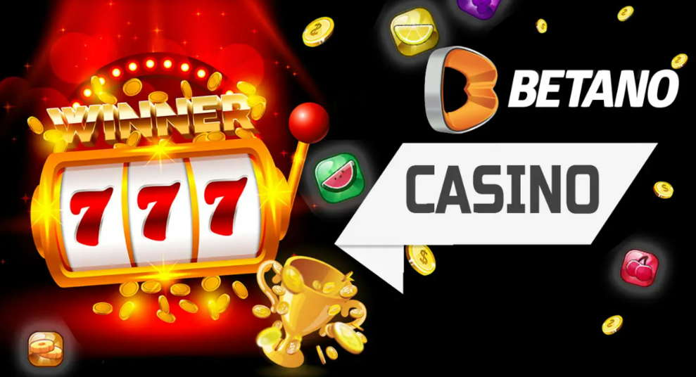 Betano Casino home screen with a cup and slot machines.